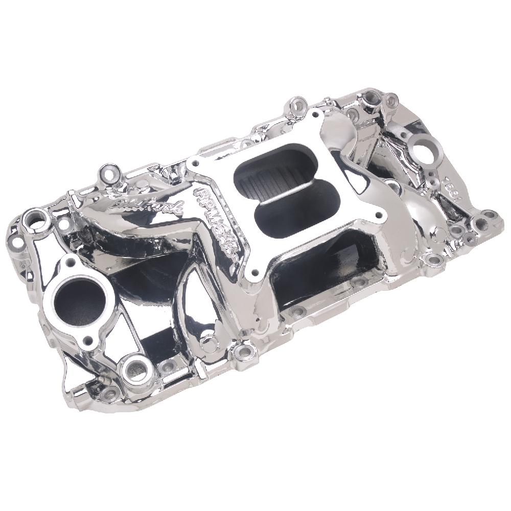 EDELBROCK #75614 - RPM Air-Gap Oval Port Intake Manifold for Big-Block Chevy - EnduraShine