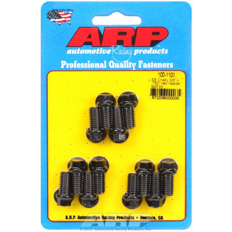 ARP #100-1101 - SB Chevy 3/8 x .750" Hex Header Bolt Kit - Black