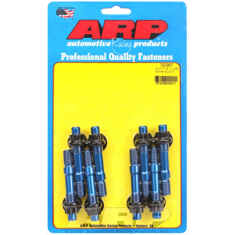 ARP #100-0601 - Aluminum 7/16 x 2.880" Blower Stud Kit - Blue