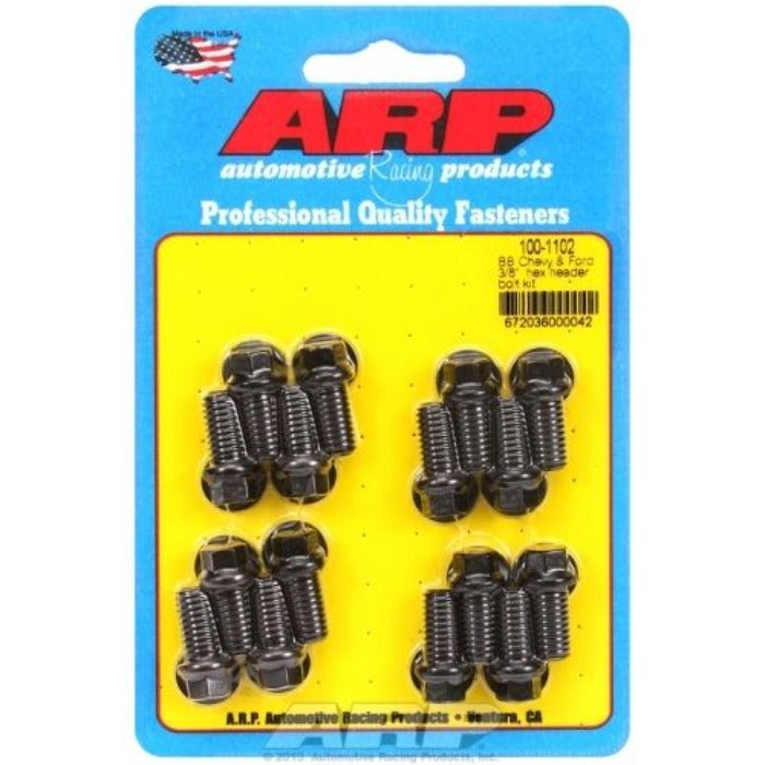 ARP #100-1102 - BB Chevy & Ford 3/8" Hex Header Bolt Kit - Black